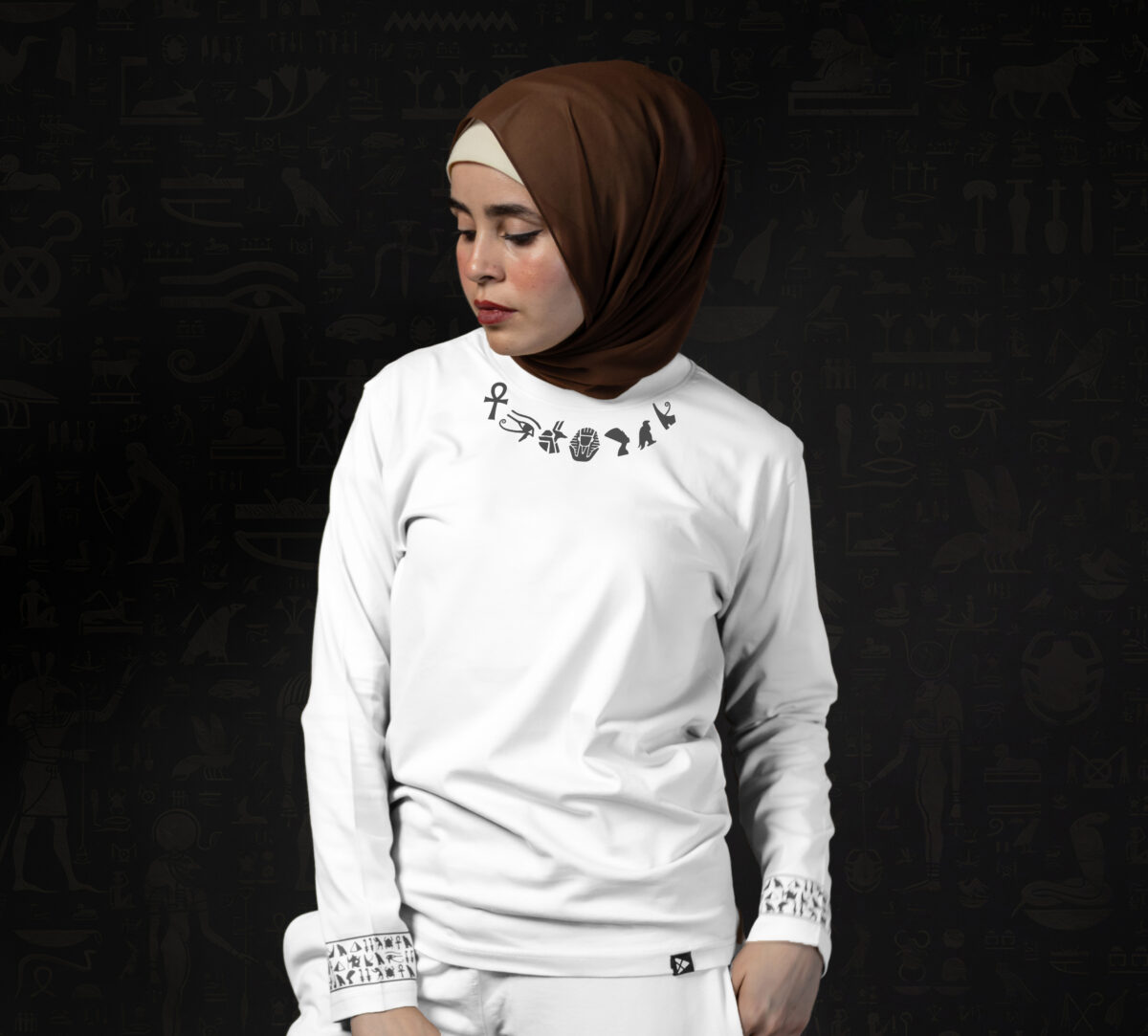 Egyptian Symbols around neck T-shirt "Long Sleeve" - Image 7