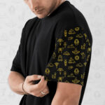 Oversize T-shirt - Egyptian symbols printed sleeves - Image 5
