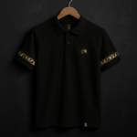 Black Polo shirt – Horus eye ( gold print ) - Image 3