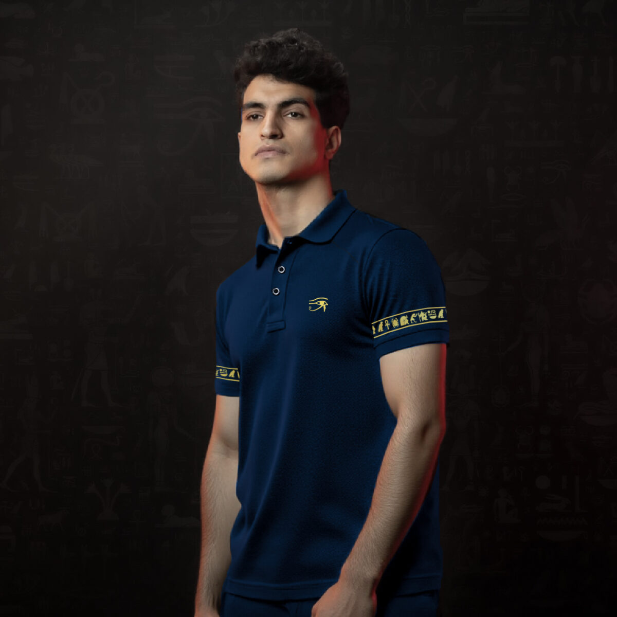 Blue Polo shirt - Horus eye - Image 2