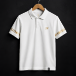 White Polo shirt - Horus eye ( gold print ) - Image 3
