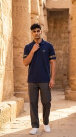 Blue Polo shirt - Horus eye - Image 2